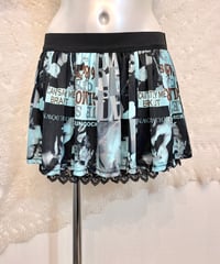 Vintage Photoprint Lace Layered Design Mini Skirt S
