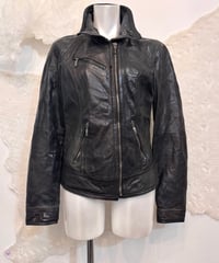 Vintage BERSHKA Black Leather Riders Blouson S