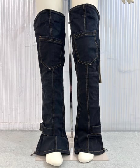 Vintage/Deadstock BRAY STEVE ALAN Black Denim Flare Leg Warmer