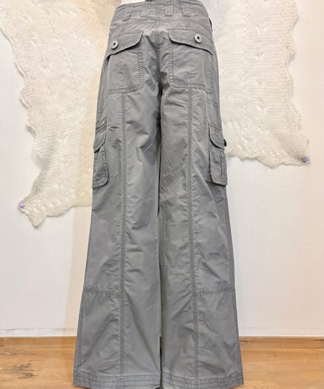 Vintage Gray Cargo Design Flare Pants M