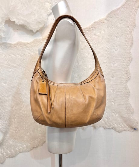 Vintage COACH ERGO HOBO Beige Leather Hand Bag