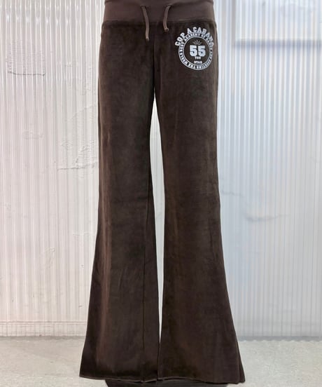 Vintage/Deadstock Brown Velour Flare Pants S
