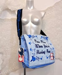 Vintage/Deadstock KILIWATCH Blue Gingham Check Design Messenger Bag