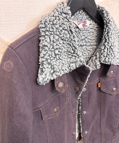 Vintage 70's Levi's Purple Gray Boa Denim Jacket S