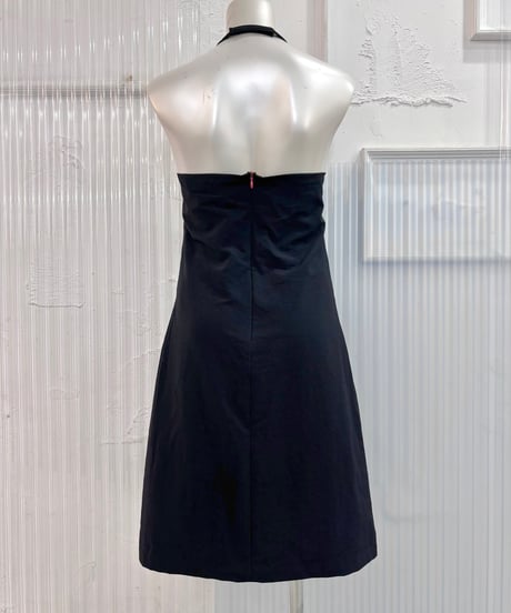 Vintage/Deadstock KILIWATCH Black Nylon Halter Onepiece M