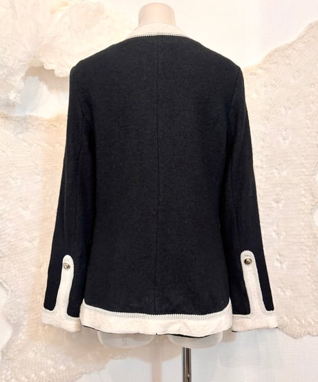 Vintage ALBERTO MAKALI Wool Napoleon Design Zip Up Jacket M