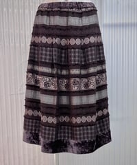 Vintage Purple Brown Ribbon Tape Design Skirt M