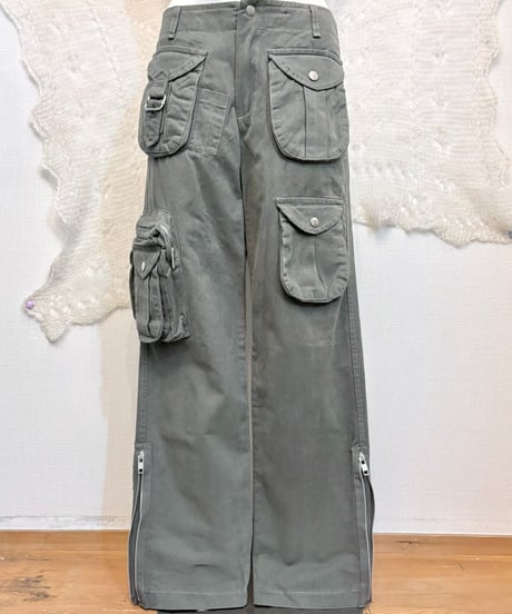 Vintage Military Green Multi Pocket Design Cargo Pants M