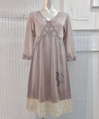 Vintage/Remake Tattoo Print Greige Lingerie Dress M