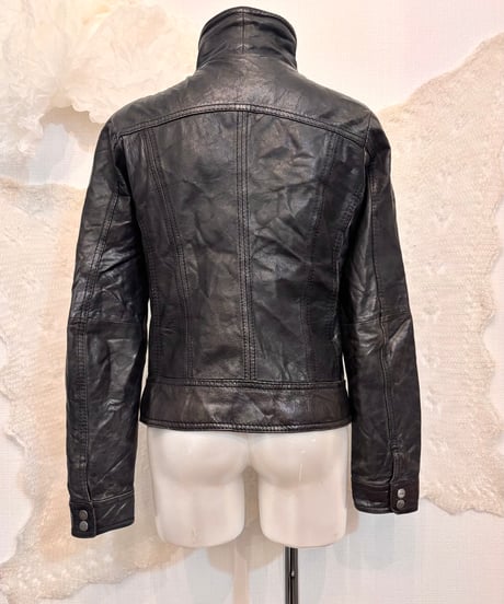 Vintage BERSHKA Black Leather Riders Blouson S