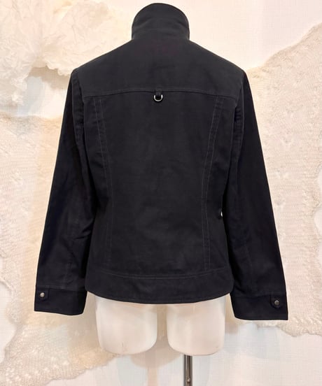 Vintage Buckle Belt Design Zip Up Jacket S