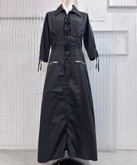 Vintage/Deadstock Black Lace Up Design One Piece L