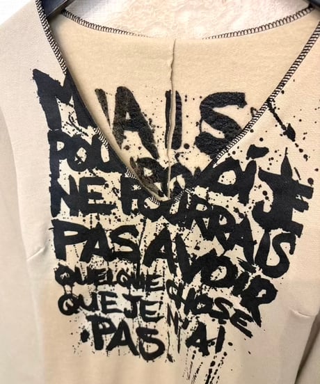 Vintage/Deadstock Beige Graphic Print Design Sweat Top S