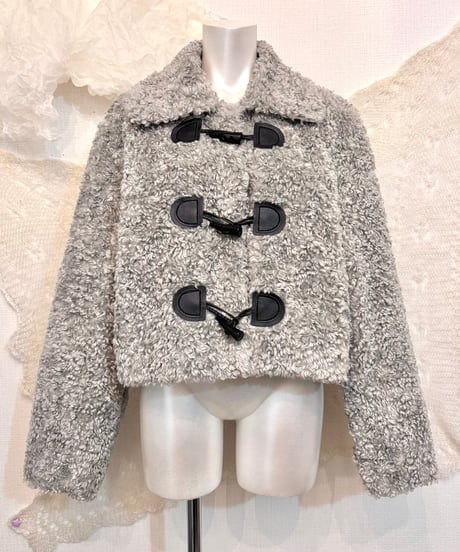 Vintage Gray Poodle Faux Fur Coat M