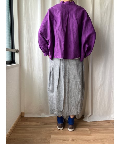 ゆったり シャツブルゾン（紫）