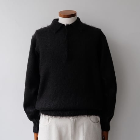AURALEE｜BRUSHED SUPER KID MOHAIR KNIT POLO