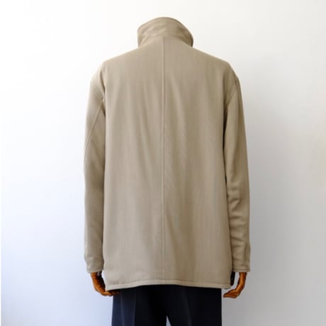 AURALEE | REVERSIBLE WOOL TWISTED TWILL / SHEEP LEATHER HALF COAT