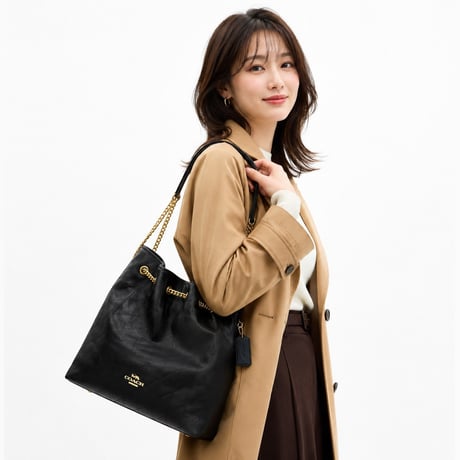 🎀COACH　コーチ　エヴリン ラージ ショルダー バッグ・キルティング　CCZ81 IMBLK