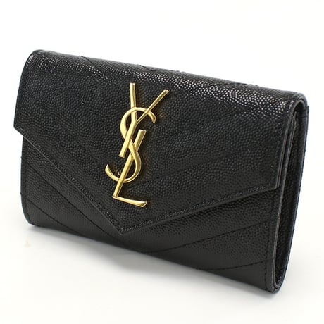🎀SAINT LAURENT サンローラン 名刺入れ モノグラム スモール エンベロープウォレット 414404 BOW01 1000 レディース ブラック