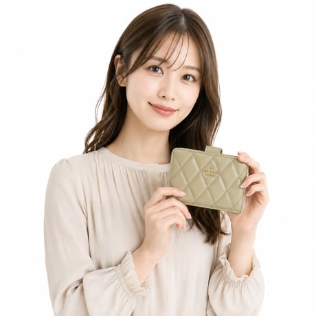 🎀ケイトスペード 財布 レディース 2つ折り 折財布 コンパクト アウトレット レザー グリーン wallets med combifld KN755 200 kate spade