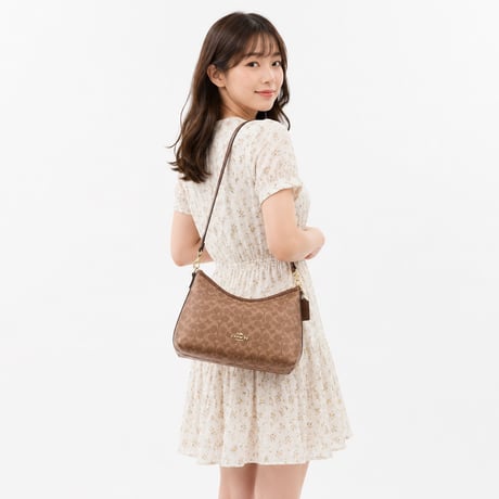 🎀コーチ COACH　ローレル ショルダー バッグ・シグネチャー キャンバス 　CEY95 IMXHE