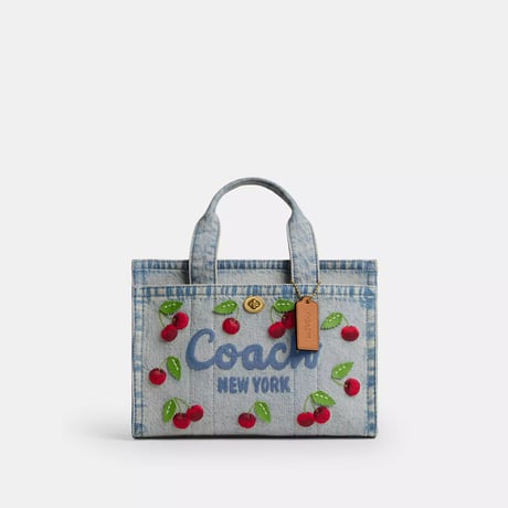 🎀COACH コーチ カーゴトートバッグ26・チェリーエンブロイダリー CDZ31 B4/EI
