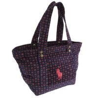 ✨ラルフローレン バッグ レディース ハンドバック トートバッグ コットン ネイビーマルチ 2AR067BCV RALPH LAUREN