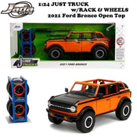 JADATOYS 1:24 JUST TRUCKS w/RACK & WHEELS 2021 Ford Bronco Open Top ミニカー