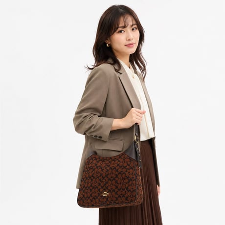 🎀COACH　コーチ　エラ ショルダー バッグ・シグネチャー シェニール　CCE49 IMA7U