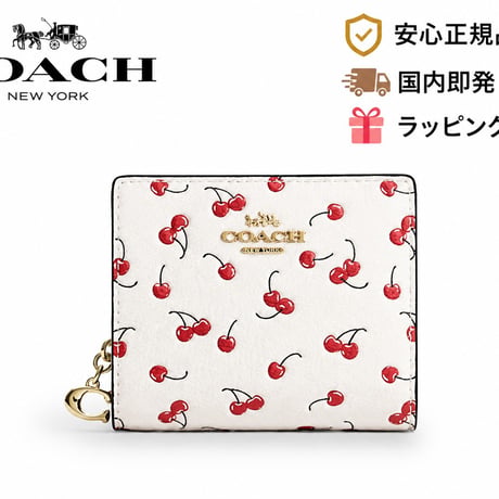 🎀COACH コーチ スナップ ウォレット・チェリー プリント CFA25 IMCAH