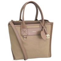 🎀フルラ バッグ メンズ レディース ショルダーバッグ 2way 斜めがけ キャンバスレザー ブラウン FURLA DIVIDE IT S TOTE WB02038BX20934947S