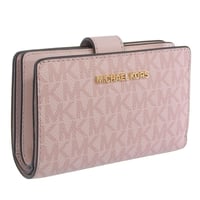 🎀マイケルコース 財布 レディース 2つ折り 折財布 コンパクト アウトレット PVC ピンク  35S3GTVF6O POWBLU MICHAEL KORS