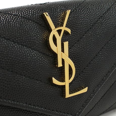 🎀SAINT LAURENT サンローラン 名刺入れ モノグラム スモール エンベロープウォレット 414404 BOW01 1000 レディース ブラック