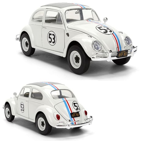 1:24 Disney The Love Bug Herbie Volkswagen Beetle w/Rack & Wheels【ラブ・バッグ】ミニカー