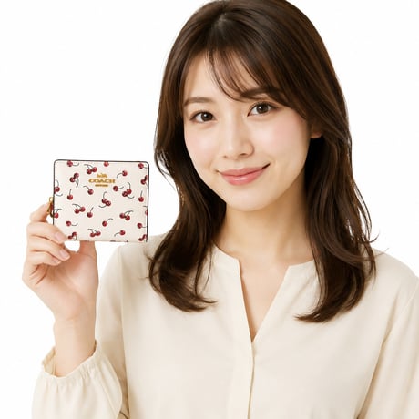 🎀COACH コーチ スナップ ウォレット・チェリー プリント CFA25 IMCAH