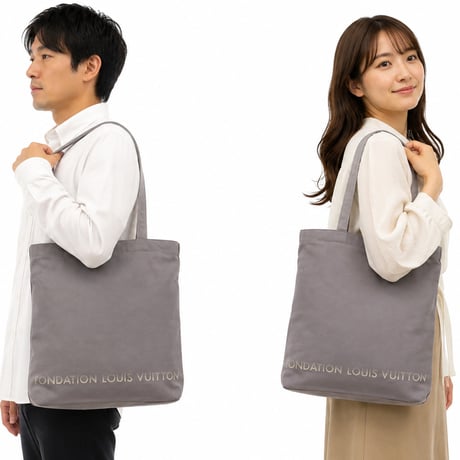 🎀【並行輸入品】ルイヴィトン バッグ メンズ レディース トートバッグ フォンダシオン 美術館 コットン グレー LV2000000020372 A4対応