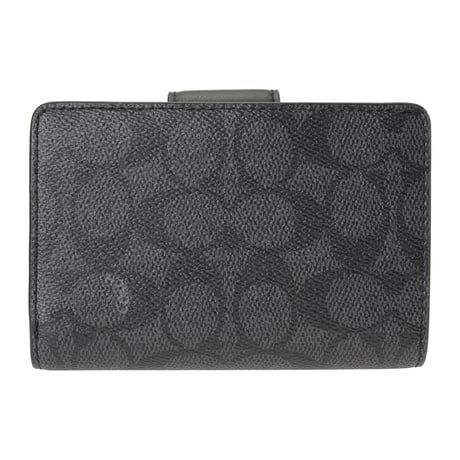 🎀コーチ COACH　ミディアム コーナー ジップ ウォレット・シグネチャー キャンバス　CW786 QBMI5