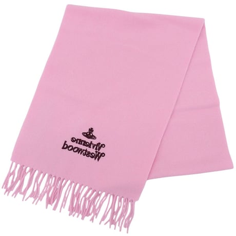 🎀ヴィヴィアンウエストウッド マフラー レディース ウール ピンク EMBROIDERED LOGO 81030007W00Q7G401 VIVIENNE WESTWOOD