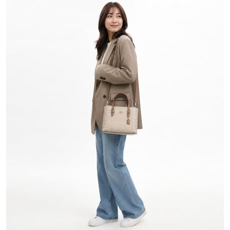 🎀COACH コーチ モリー トート バッグ 25・シグネチャー キャンバス CV965 IMXDM