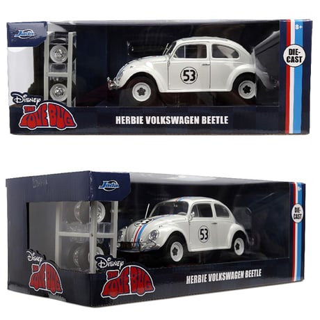 1:24 Disney The Love Bug Herbie Volkswagen Beetle w/Rack & Wheels【ラブ・バッグ】ミニカー
