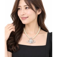 🎀ヴィヴィアンウエストウッド アクセサリー レディース ネックレス ペンダント プラチナム MAN.BAS RELIEF PEARL NECKLACE 6301009902P104