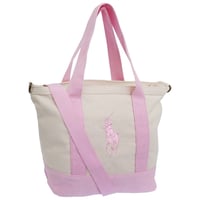 🎀ラルフローレン バッグ レディース 2WAY トートバッグ コットン ホワイト×ピンク 9AR023W2Q RALPH LAUREN