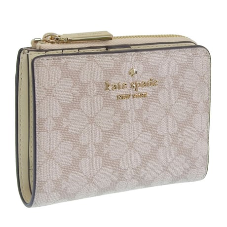 🎀ケイトスペード レディース 2つ折り 折財布 コンパクト アウトレット ベージュ spade flower small l zip wallet KN768 251 kate spade