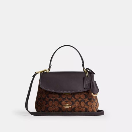 🎀COACH　コーチ　エモリー トップ ハンドル バッグ・シグネチャー シェニール　CDB08 IMA7U