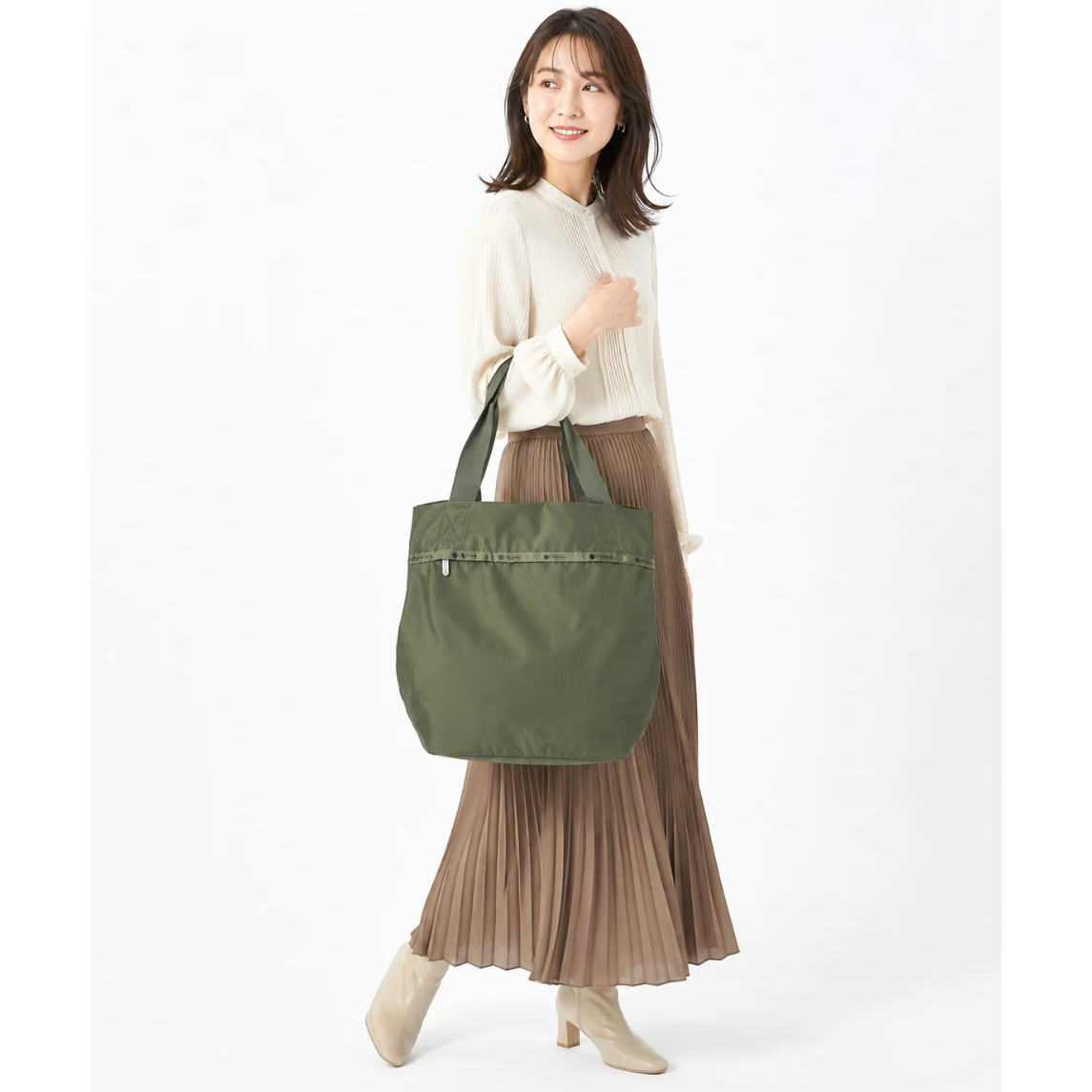 🎀レスポートサック Lesportsac MARKET TOTE ダークオリーブ 1541 L