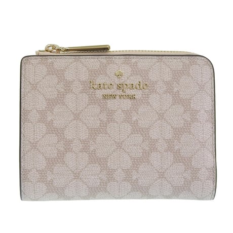 🎀ケイトスペード レディース 2つ折り 折財布 コンパクト アウトレット ベージュ spade flower small l zip wallet KN768 251 kate spade