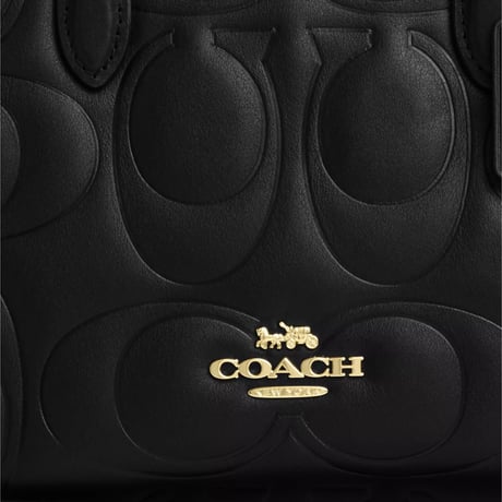 🎀COACH　マギー スモール トート バッグ・シグネチャー レザー　Y670 IMBLK