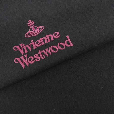 🎀ヴィヴィアンウエストウッド マフラー レディース ウール ブラック EMBROIDERED LOGO 81030007W00Q7N401 VIVIENNE WESTWOOD