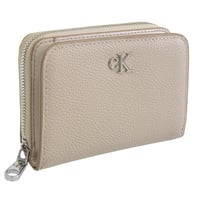 🎀カルバンクライン 財布 レディース 2つ折り 折財布 アウトレット レザー ベージュ MINIMAL MONOGRM LTHR MED 4F1064G 230 CALVIN KLEIN