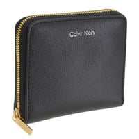 🎀カルバンクライン 財布 レディース 2つ折り 折財布 コンパクト ブラック FOIL LOGO SQUARE ZIP AROUND LV04F1120G BKCN CALVIN KLEIN